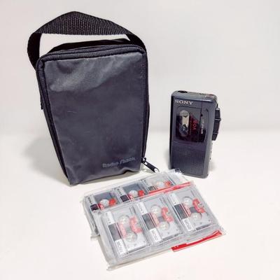 SONY VOR CASSETTE VOICE RECORDER W/ BAG AND MC60 CASSETTES