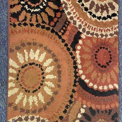 Brown Flower Rug. 24â€ x 40â€