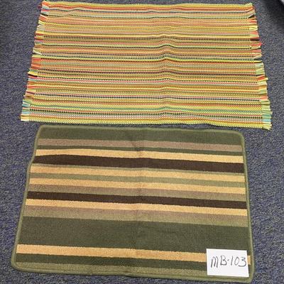 2 Green Rugs larger 22â€ x 36â€