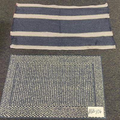 2 Blue Rugs 22â€ x 42â€