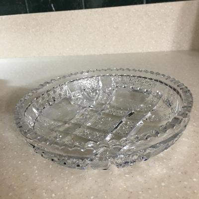 Heavy cut crystal glass bowl