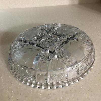 Heavy cut crystal glass bowl