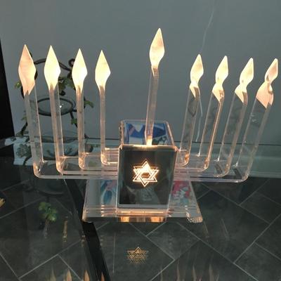 Vintage Lucite Mirrored menorah
