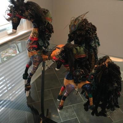 Pair of art horses 1980s