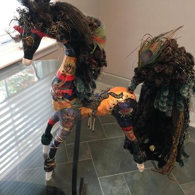 Pair of art horses 1980s