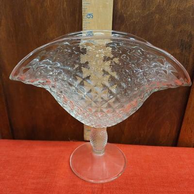 Clear Glass (Bubble shape) Fan Vase
