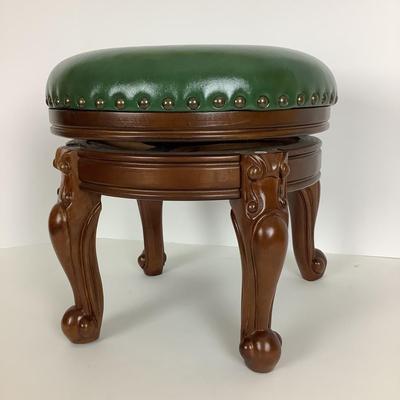 8059 Small Round Swivel Faux Leather Footstool