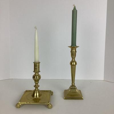 8061 Pair of Brass Candlesticks VA. Metalcrafters Colonial Williamsburg