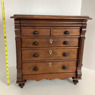 8067 Antique Five Drawer Salesman Sample Dresser