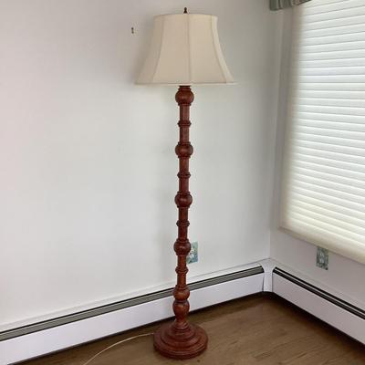 8082 Large Faux Wood Painted Floor Lamp