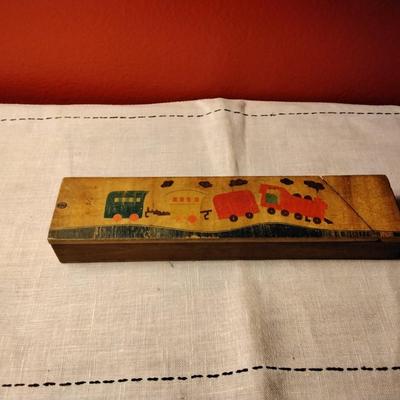 Vintage Wooden Pencil Box