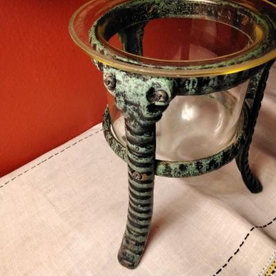 Large Candle Holder With Metal Stand