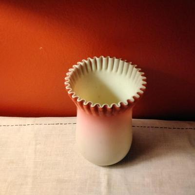 Glass Ruffle Edged Vase