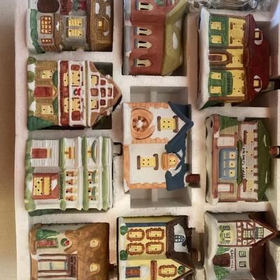Porcelain Christmas house collectibles