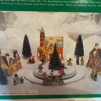 Christmas village holiday sleigh ride seven piece set