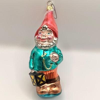 0001 Christopher Radko Elf with Lantern Glass Ornament