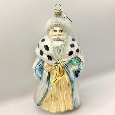 1369 Christopher Radko Jumbo Ermine Santa Glass Ornament