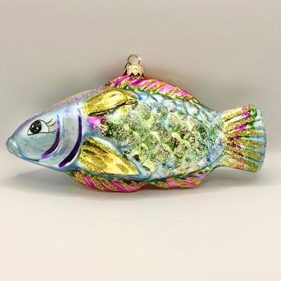 1371 Christopher Radko 8" Rainbow Fish Glass Ornament