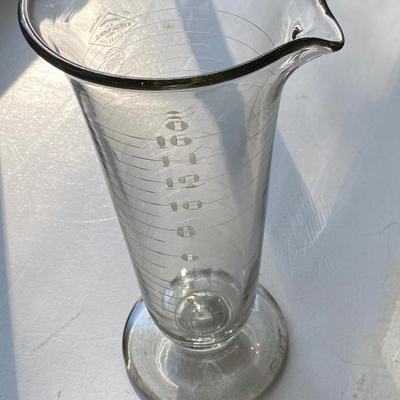 Antique ART DECO Whitehall Tatum Glass Beaker/ Pitcher , etched numbering
