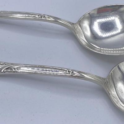Pair Art Nouveau Serving Spoons by Reed & Barton