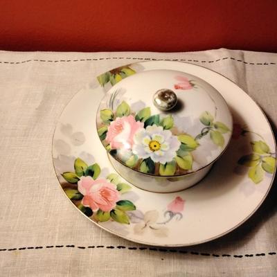 Handpainted Nippon Butter/Cheese Dish