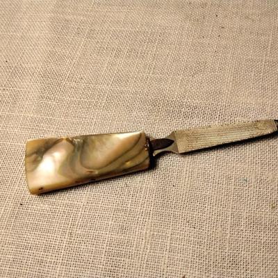 Vintage Abalone Metal Nail File