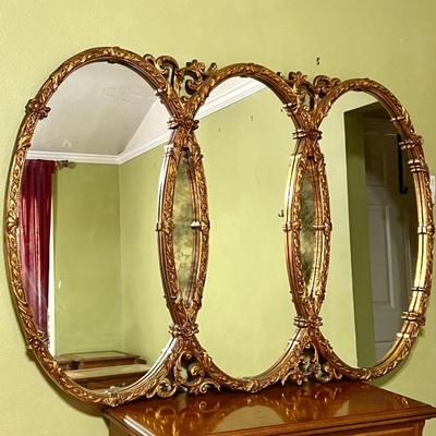 Triple Oval Gilded Mirror