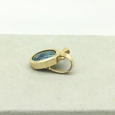 #8303 14K Yellow Gold Australian Opal Pendant/Pearl Enhancer