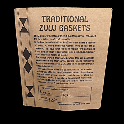 Handmade Zulu Ukhamba Basket