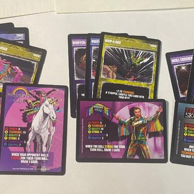 Rainbow girl and alt art, whippo whip, and terror skull â€“ all with finishers