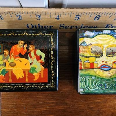 Two Small Beautiful Decorated Boxes