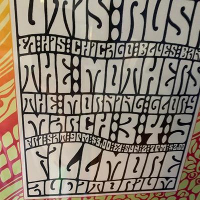 1967 Otis Rush The Mothers Zappa Fillmore Concert Poster Framed