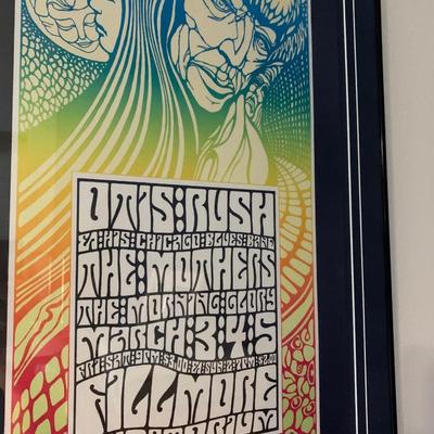 1967 Otis Rush The Mothers Zappa Fillmore Concert Poster Framed