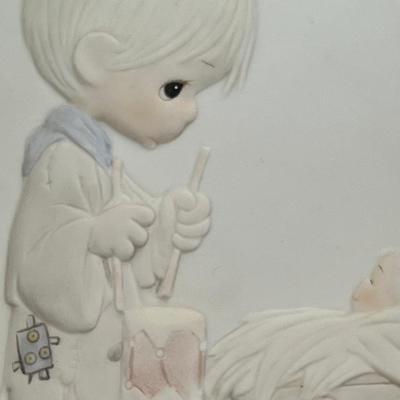 Precious Moments Christmas Plate " I'll PLay My Drum For Him"