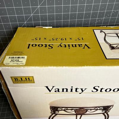 NEW Vanity Stool, NEW IN THE BOX