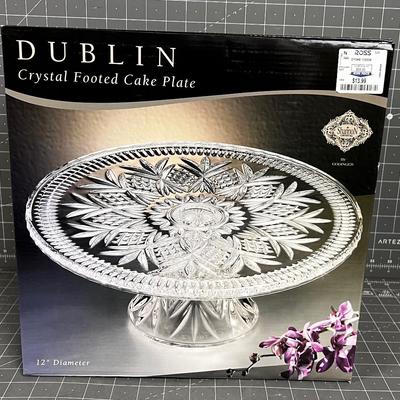 Dublin Crystal Footed cake Plate 