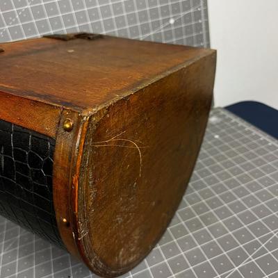 Wooden Decorative Box with a Flat Side