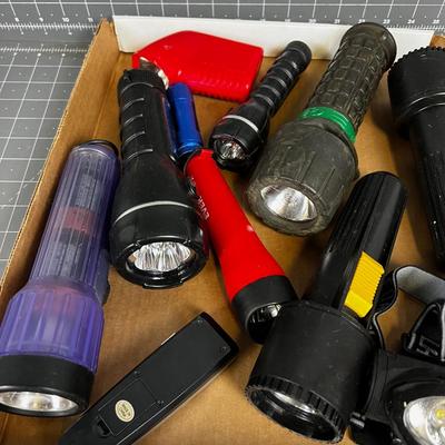 Large lot of Flashlights and Headlamps 