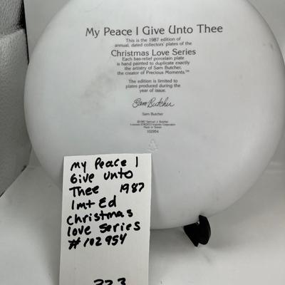 Precious Moments Christmas Plate " My Peace I give Unto Thee"