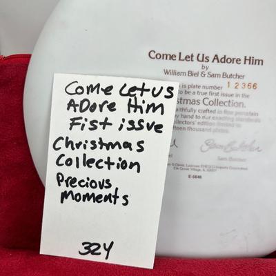 Precious Moments Christmas Plate " Come Let Us Adore Him"