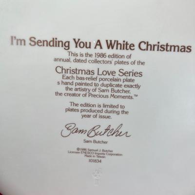 Precious Moments Christmas Plate " I'm Sending You a White Christmas"