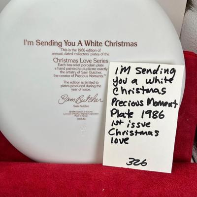 Precious Moments Christmas Plate " I'm Sending You a White Christmas"