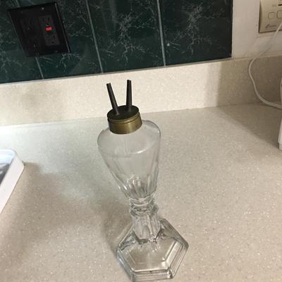 Vintage glass oil kerosene lamp