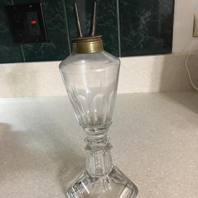 Vintage glass oil kerosene lamp