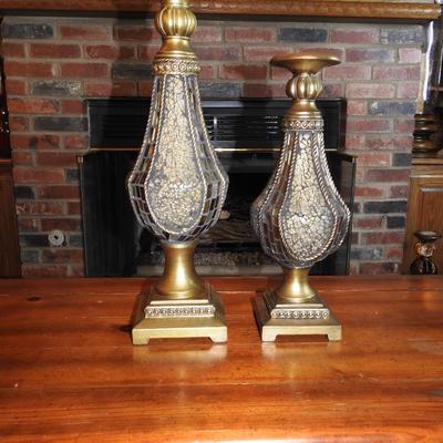 Amber glass pillar holders