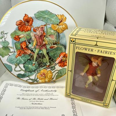 Heinrich Villeroy & Boch   Flower Fairy Collection " Nasturtium Fairy Plate"  Resin fairy Ornament