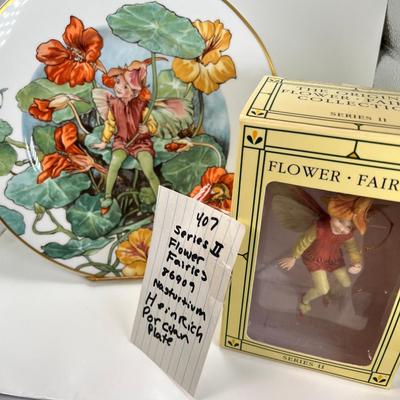 Heinrich Villeroy & Boch   Flower Fairy Collection " Nasturtium Fairy Plate"  Resin fairy Ornament