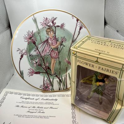 Heinrich Villeroy & Boch   Flower Fairy Collection " The Ragged Robin"  plate with Box Flower fairy Ornament