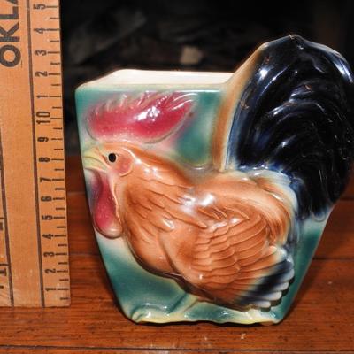 Vintage royal Copeley rooster planter vase