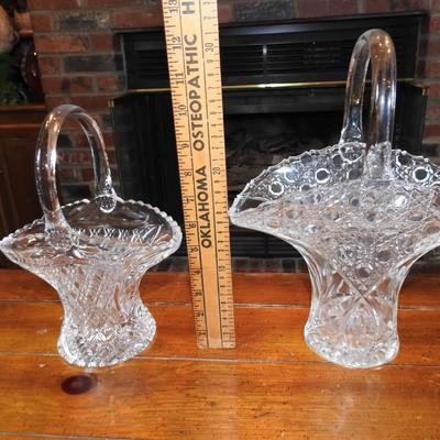 Pair of crystal baskets